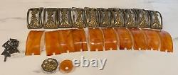 11 Antique Waterfall Drawer Pulls VTG Art Deco knobs Bakelite Butterscotch MCM