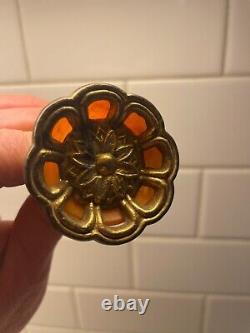 11 Antique Waterfall Drawer Pulls VTG Art Deco knobs Bakelite Butterscotch MCM