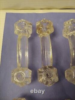 12 Antique Art Deco Clear Glass Drawer or Cabinet Handle Pull