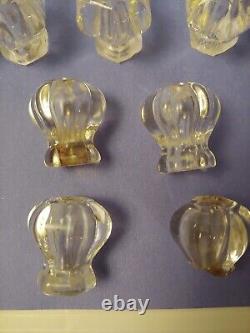 12 Antique Art Deco Clear Glass Drawer or Cabinet Handle Pull