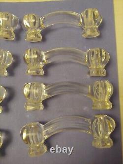 12 Antique Art Deco Clear Glass Drawer or Cabinet Handle Pull