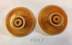 12 Antique Brass Drawer Center Pulls Bakelite & 2 Art Deco Circle Handles Screws