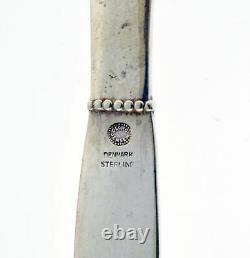 1915-1927 Georg Jensen Beaded Sterling Silver Flat Handle Butter Spreader 5 3/4