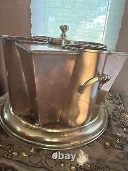 1920's Art Deco Copper & Brass Wine Cooler Bucket 4 Bottle Ice Chiller