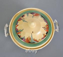 1920s Art Deco Royal Rochester Fraunfelter Casserole With Stand Unused