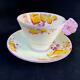 1920s Star Paragon England Pansy Flower Handle Blackberry Art Deco Cup Saucer