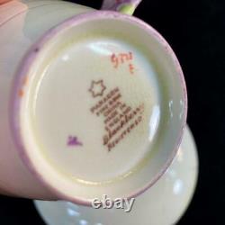 1920s Star Paragon England PANSY FLOWER HANDLE BLACKBERRY Art Deco Cup Saucer