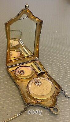 1920s antique Marathon Guilloche Enamel Compact Vanity Case Art Deco Tango