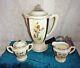 1930's Art Deco Porcelier / Hall China Wild Flower Decal Electric Coffee Set