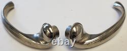 1939-1940 Plymouth Inside Door Handles Nickel Pair NOS 794725 & 794726 Art Deco