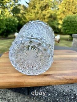 1950s VSL Art Deco Cut Crystal and Champagne Bucket Belgium 9.5 Heavy 9.6 Lb