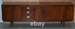 1965 Stamped Greaves & Thomas Mahogany Brass Sideboard Military Campaign Handles