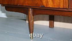 1965 Stamped Greaves & Thomas Mahogany Brass Sideboard Military Campaign Handles