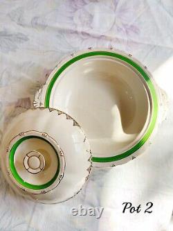 3x Beautiful Art Deco Vegetable Dish with Embossed Floral Handle by Grindley