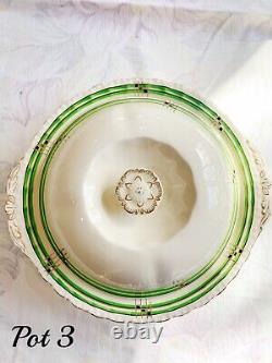 3x Beautiful Art Deco Vegetable Dish with Embossed Floral Handle by Grindley
