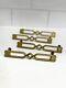 4 Brass Mcm Art Deco Drawer Pull Dresser Cabinet Geometric Rectangle 5.5 X 1