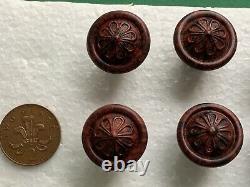 8 Small X Vintage Bakelite Drawer Handles, Pull Knobs, 25mm Diameter, 13mm Screw