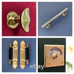 8 X Brass Art Deco Door Or Drawer Pull Drop Handles Cupboard Furniture Knobs