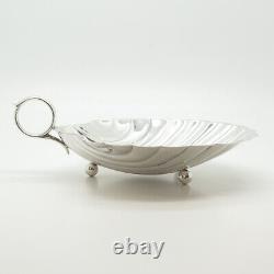 925 Sterling Silver Antique Art Deco Fisher Bon Bon Shell Handled & Footed Bowl