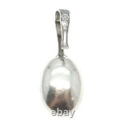 925 Sterling Silver Antique Art Deco July & Daisy Curved Handle Baby Spoon