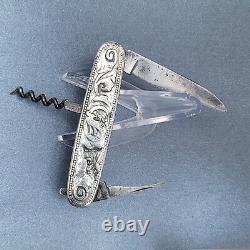 ANTIQUE Silver 830s Corkscrew With Knife 1800s Possible Dutch