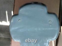 AQUA Glazed VASE, 2 Handle, Art DECO STYLE, 9H x 6W at top