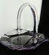 Art Deco Glass Basket Sun Baked Purple Lavender Wisteria Handled Plate