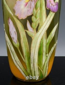 ART DECO c1930s NIPPON H/P LILY GOLD ENAMEL HANDLED PORCELAIN JAPANESE VASE