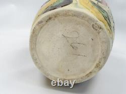 AWAJI Ware Abstract Art Deco Japan Pottery Double Handled Vase Vintage 1922-1939