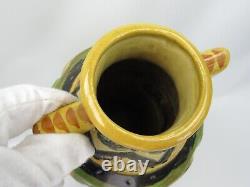 AWAJI Ware Abstract Art Deco Japan Pottery Double Handled Vase Vintage 1922-1939