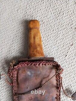 African Vintage / Old tribal - large knife with carved handle - Art Deco