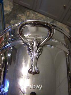 American Art Deco Style Silver Bar Champagne Wine Bucket Banded Handled Urn Form