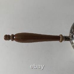 Amston Sterling Silver Art Deco Brandy Warmer Footed Wood Handle