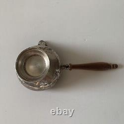 Amston Sterling Silver Art Deco Brandy Warmer Footed Wood Handle