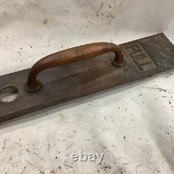 Antique 14 in. Art Deco Bronze Door Pull with Lock Insert. Sargent Made In USA