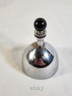 Antique 1930's Chase USA Art Deco Dinner Hand Bell Chrome Bakelite Handle VIDEO