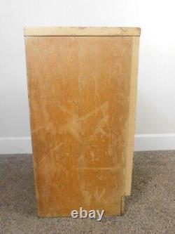 Antique 1940s Art Deco Nightstand Charming 2 Drws Geometric Brass Handles Table