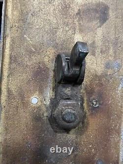 Antique Art Deco 18 Bronze Entry Door Pull Thumb Latch Original Patina