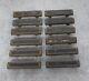 Antique Art Deco Drawer Pulls 2 1/4 Bore Set Of 12 Steel Heavy Brown Black