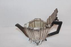 Antique Art Deco Footed Silverplate Teapot with Bakelite Handle ca. 1920s