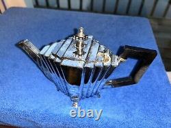 Antique Art Deco Footed Teapot Bakelite Handle Silverplate 1920s. 53