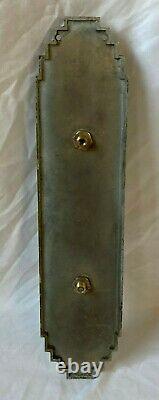 Antique Art Deco Nickel Brass Door Pull Handle Vtg Industrial Grab Bar 630-20E
