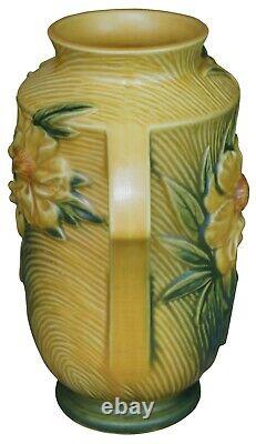 Antique Art Deco Roseville USA Pottery Handled Peony 65-9 Flower Vase Urn