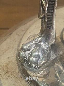 Antique Art Deco Silver Ornate Angels On Base Handle Compote Simpson Hall Miller