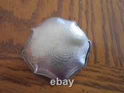 Antique Art Deco Silver Plated Ladies Powder Compact with Handle