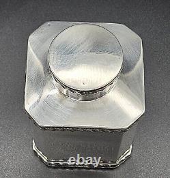 Antique Art Deco Sterling Silver Tea Caddy UK/Chester/1911