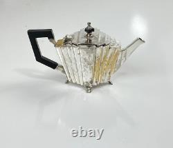 Antique Art Deco Stylish Silverplate Footed Teapot with Handle CP1149