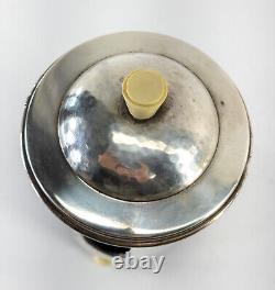 Antique Art Deco WMF Silverplate Rare Tea Pot Warmer Holder Bakelite Handles