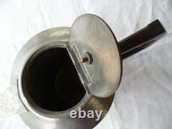 Antique Art Deco vintage English Pewter teapot bakelite handle tea coffee pot