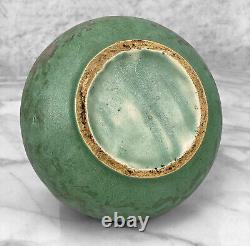 Antique Arts & Crafts Green Glazed Art Deco Handle Jardiniere Vase